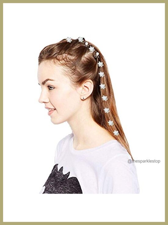 32 Pack Silver Bridal Hair Combs Pins Set Rhinestone Pearl Wedding Hair